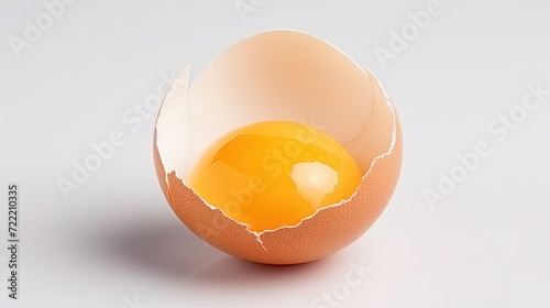 A raw egg in a shell on a white background
