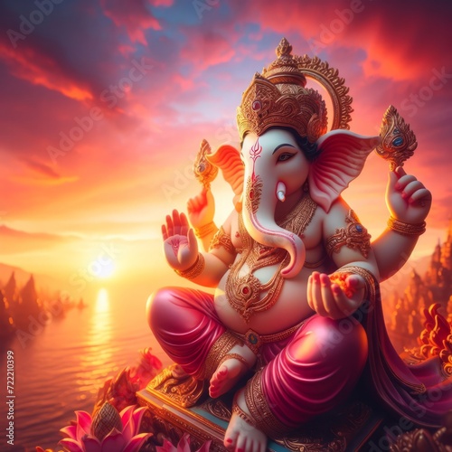 Lord Ganesh 's Divine Presence on Ganesh Chaturthi photo