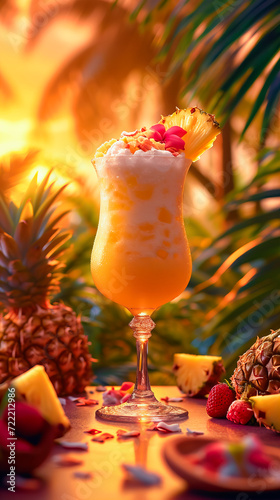 Pina Colada. Pineapple Cocktail