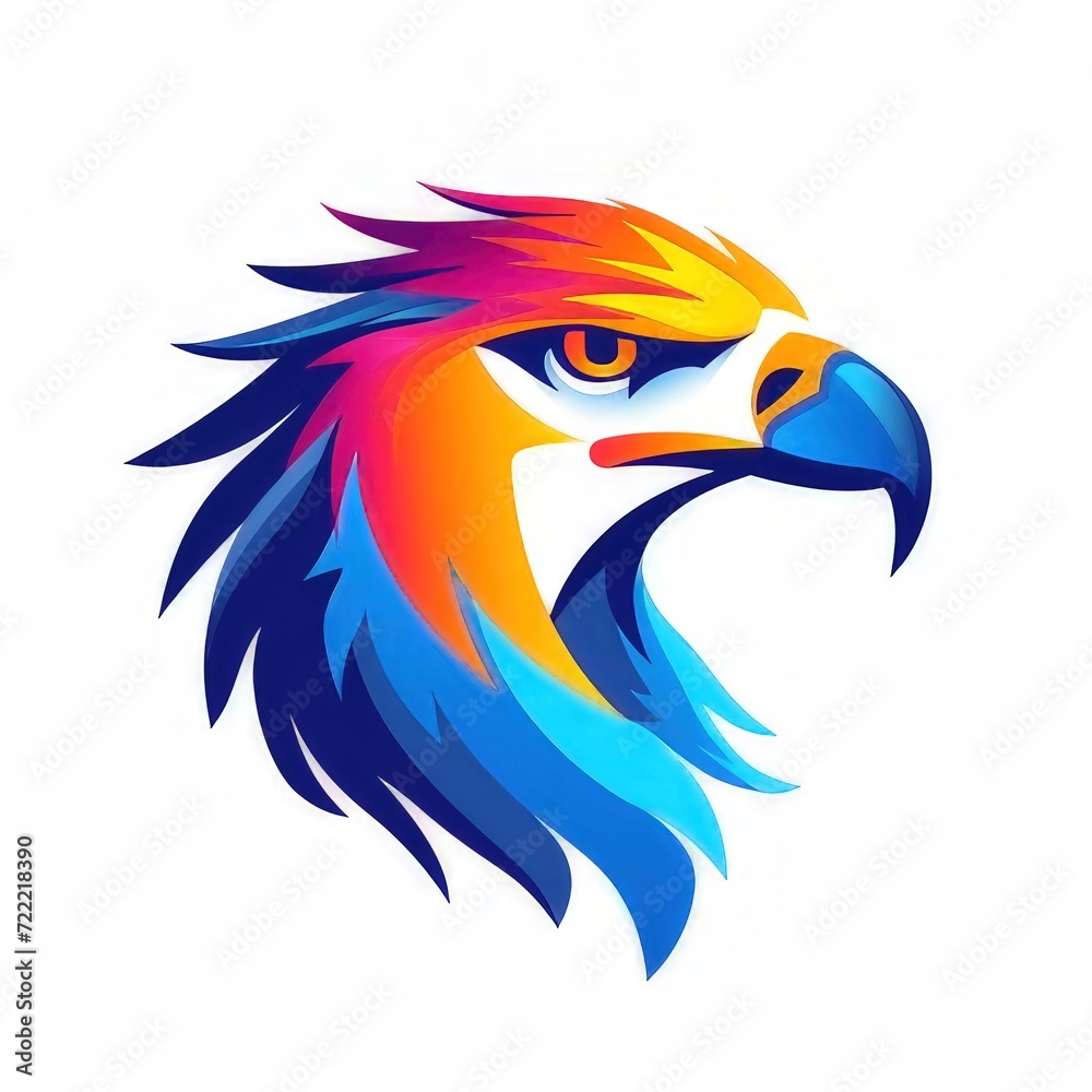 Obraz premium wild eagle head logo minimalistic vector style 