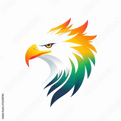 wild eagle head design logo with a minimalistic and vector-style aesthetic 