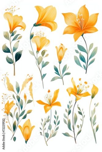 Topaz several pattern flower, sketch, illust, abstract watercolor