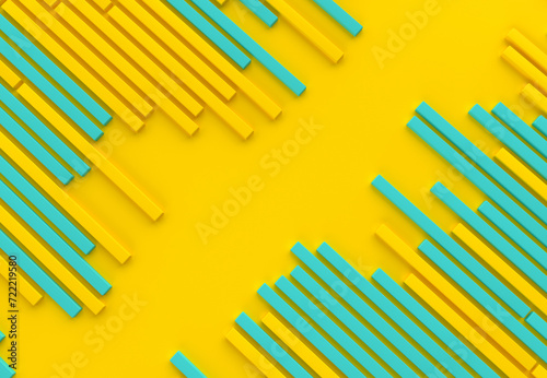 3d Striped Shape Backgrounds - Yellow And Turquoise