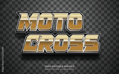 Motocross 3D editable text style effect	