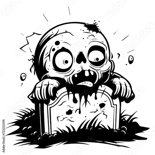 cute Zombie crawling out of a grave