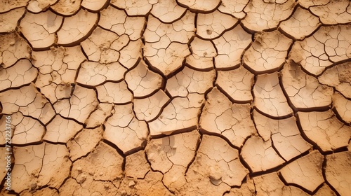 Climate change and drought land. Water crisis. Arid climate. Crack soil. Nature disaster. Dry soil texture background. Dry, cracked skin, and eczema concept. Global warming cause of polar vortex.