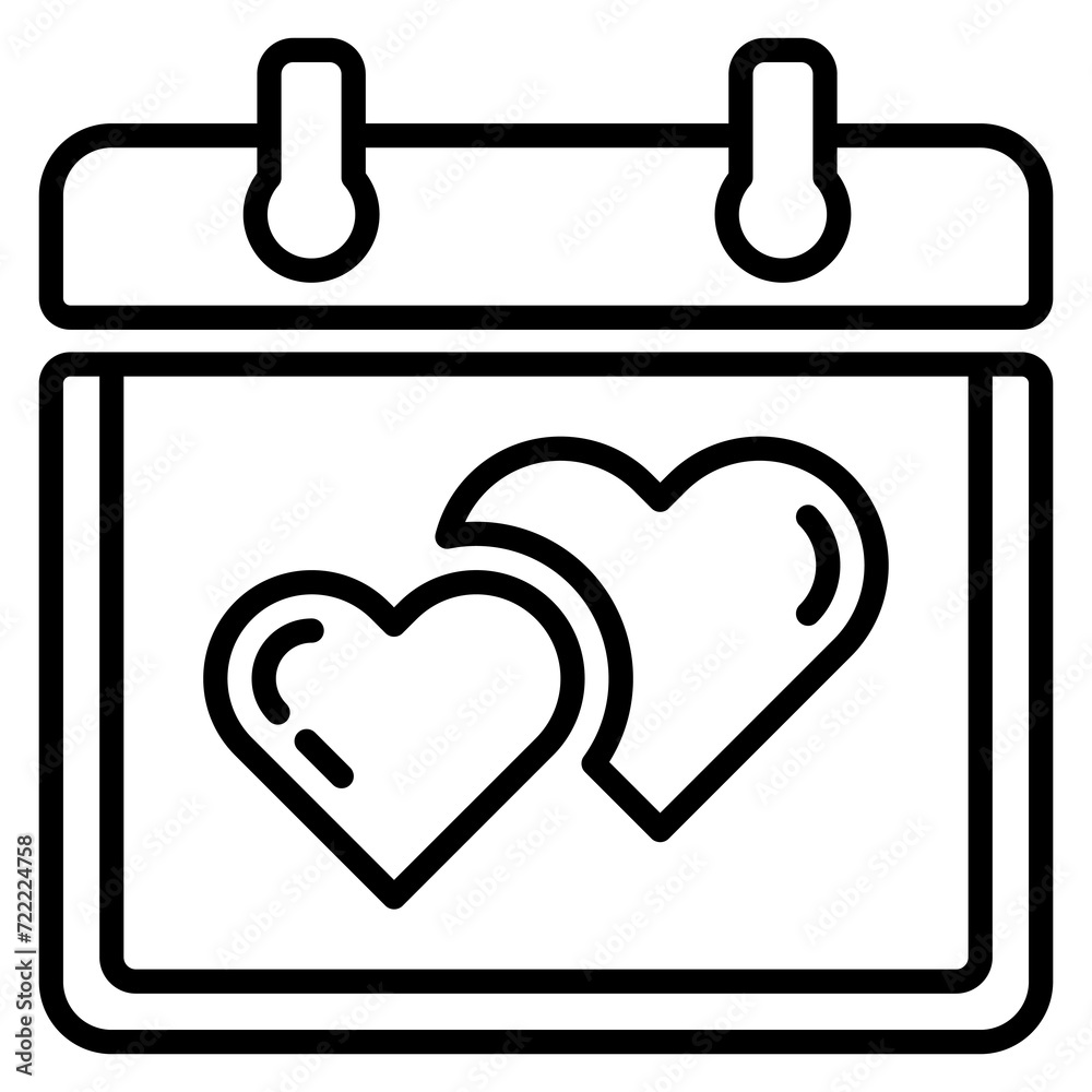 date icon with solid black color and outline style date icon with solid black color and outline style