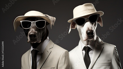 Chic Minimalism Love Dogs in Canine Harmony Background Ai Generative © SK