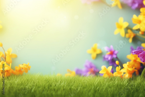 Spring background with saffron flowers