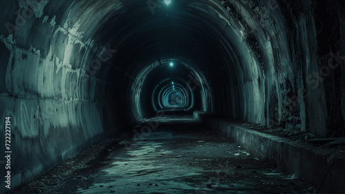 Dark Scary Tunnel Grunge Horror Underground Abandoned, Generative AI 
