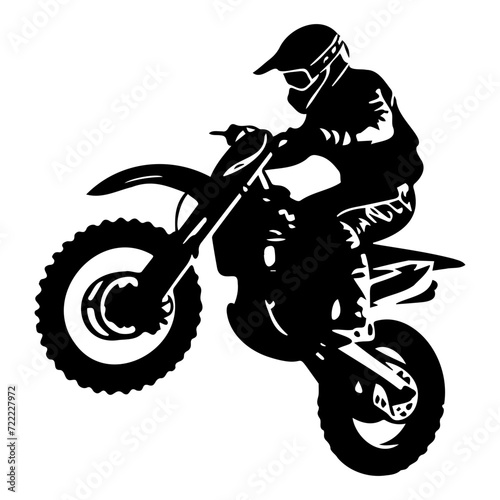 Motocross Rider icon illustration, Motocross Rider silhouette logo svg vector