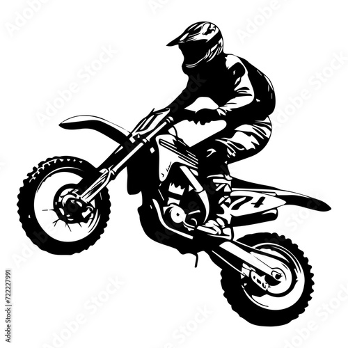 Motocross Rider icon illustration, Motocross Rider silhouette logo svg vector