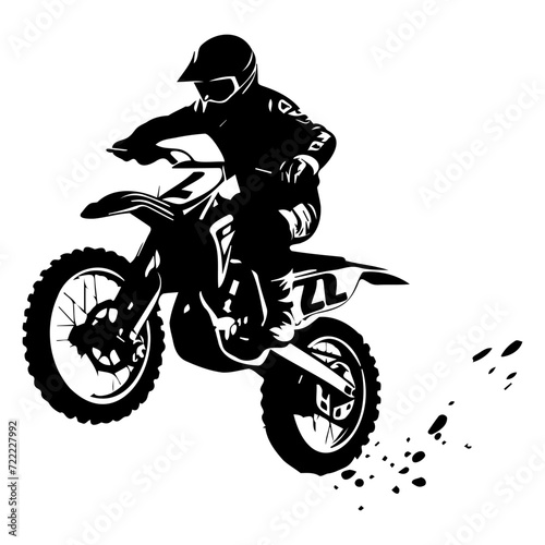 Motocross Rider icon illustration, Motocross Rider silhouette logo svg vector