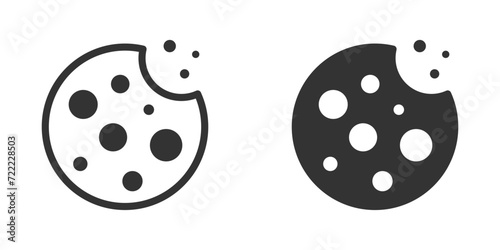 Cookie icon isolated on a white background. Vector illustration photo