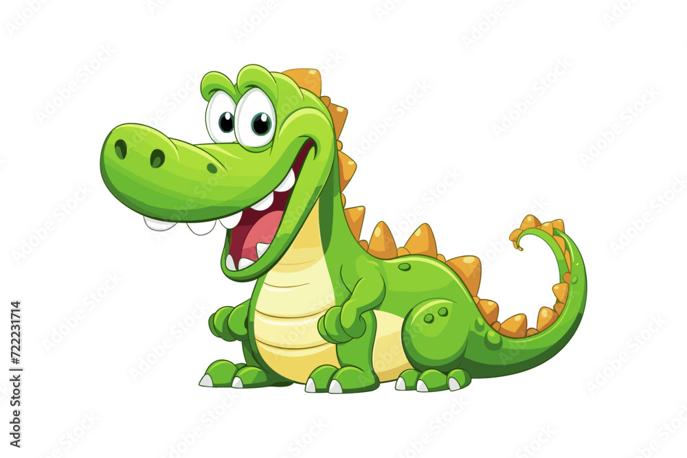 Obraz premium cartoon crocodile vector illustration