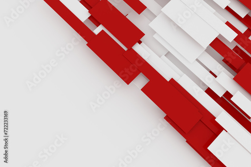 3d geometric  Backgrounds - Red & White 