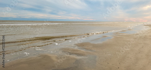A scenic view of the Gulf of Mexico in Galveston, Texas.
