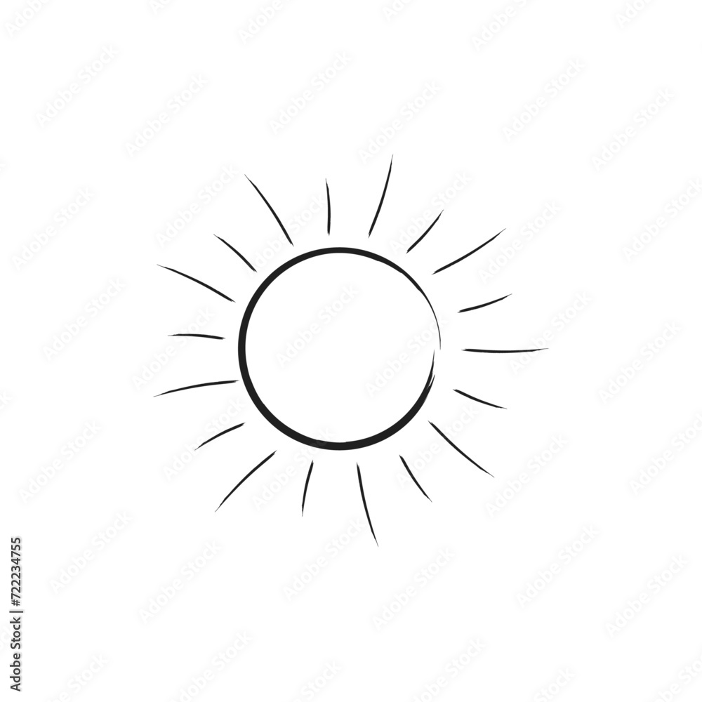 Doodle sun. Hand-drawn vector illustration