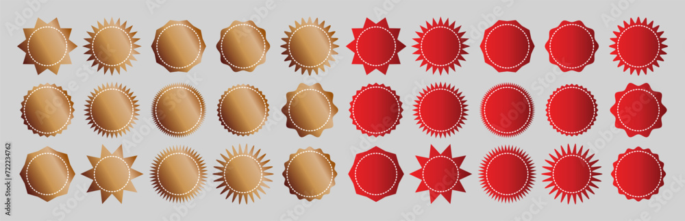 Set of circles with zigzag edges. Labels, stickers, badges, stamps round shapes. Star or sunburst icons isolated on white background. Stitched zig-zag circle collection in gradient color. 11:11 Set of circles with zigzag edges. Labels, stickers, badges, stamps round shapes. Star or sunburst icons isolated on white background. Stitched zig-zag circle collection in gradient color. 11:11