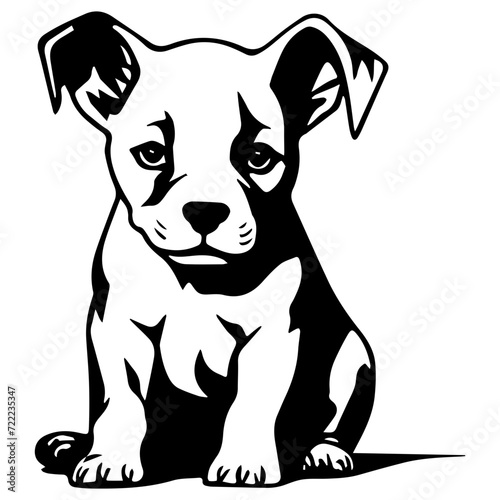 staffordshire bull terrier puppy icon illustration  staffordshire bull terrier puppy silhouette logo svg vector