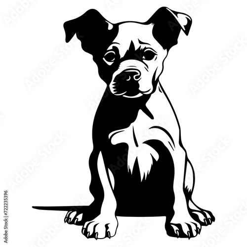 staffordshire bull terrier puppy icon illustration  staffordshire bull terrier puppy silhouette logo svg vector