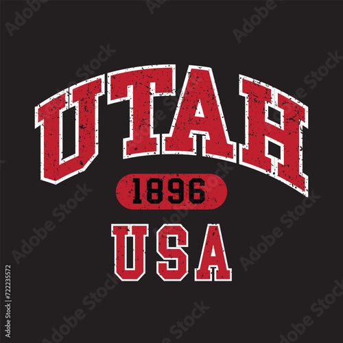 Utah text effect vector. Editable college t-shirt design printable text effect vector 