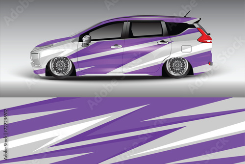 Car sticker design vector. Graphic abstract lines racing background kit design for wrap