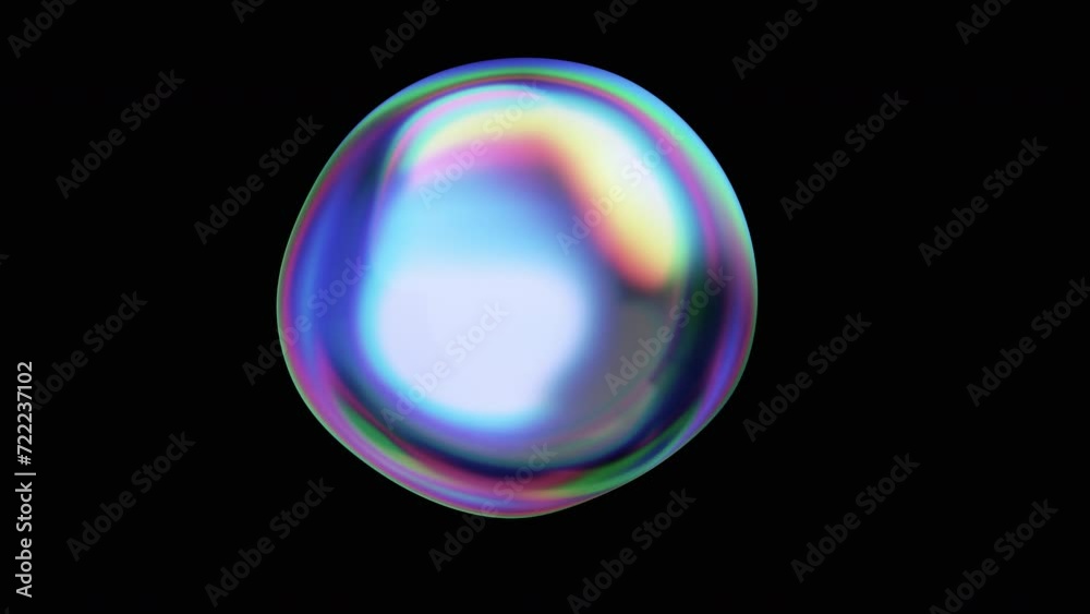 Abstract 3d animation of a colorful bubble on black background, 4k video, loop Abstract 3d animation of a colorful bubble on black background, 4k video, loop