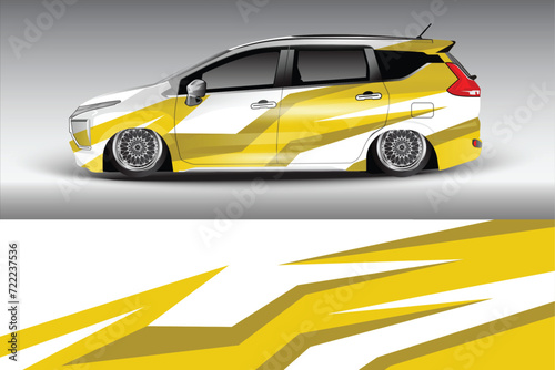 Car sticker design vector. Graphic abstract lines racing background kit design for wrap