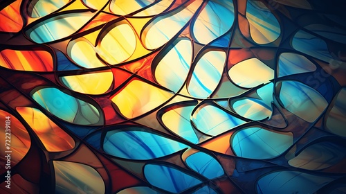 Abstract patterns created by sunlight streaming through a stained glass window © CREATER CENTER