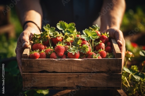 A health-conscious individual proudly displays a box of locally-sourced, nutrient-packed strawberries, symbolizing their dedication to natural and wholesome foods © LifeMedia