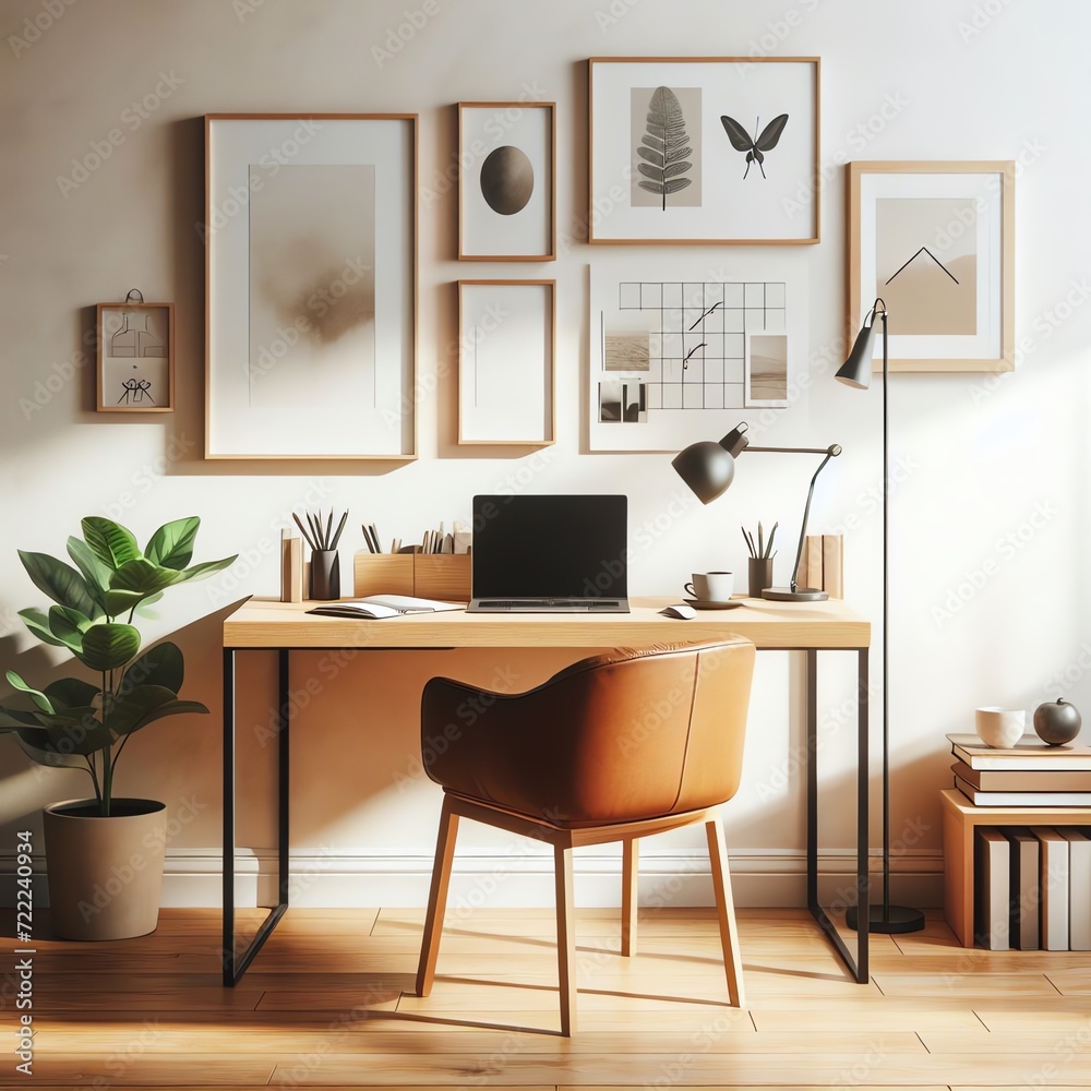 Modern Home Office Interior with Elegant Decor Modern Home Office Interior with Elegant Decor