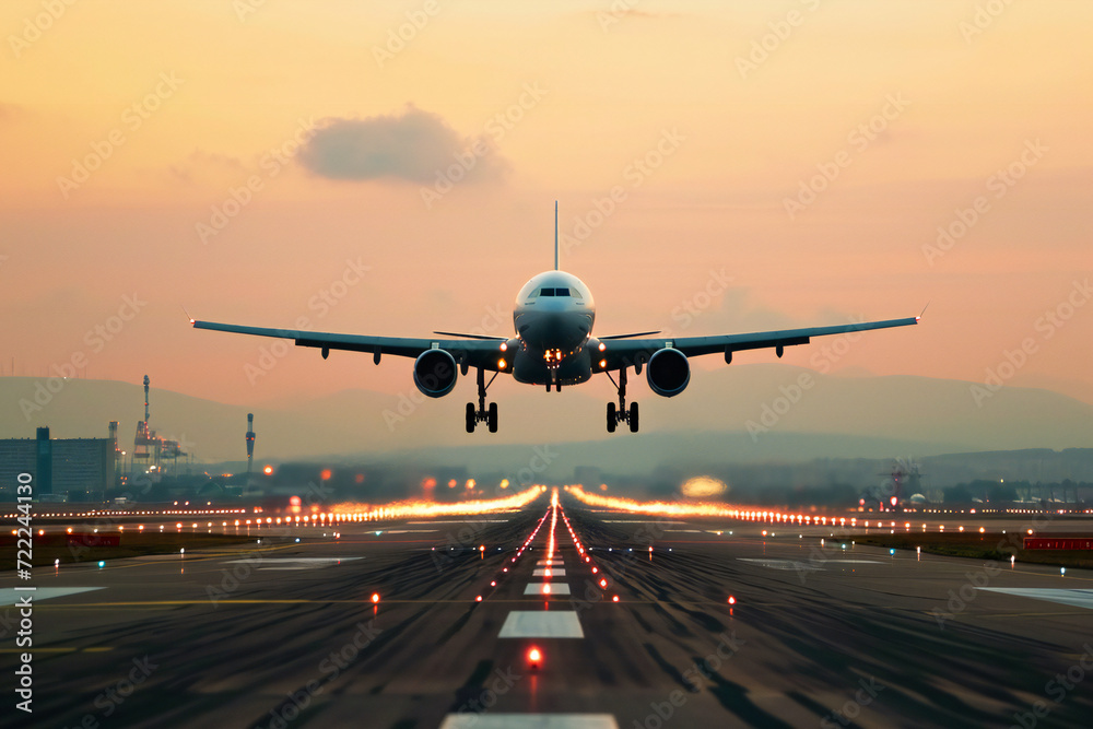 airplane at sunset airplane at sunset