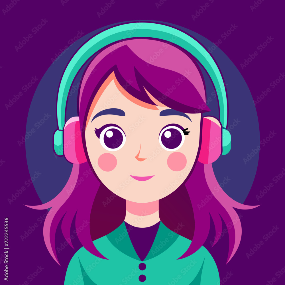 girl wearing headphone