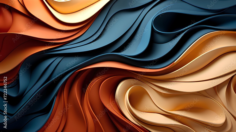 Abstract colorful wavy silk seamless pattern wallpaper background design. Generative AI. Abstract colorful wavy silk seamless pattern wallpaper background design. Generative AI.
