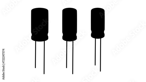 capacitor sign , black isolated silhouette