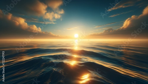 Serenity at Sea: Sunrise over the Ocean © Анастасия Малькова