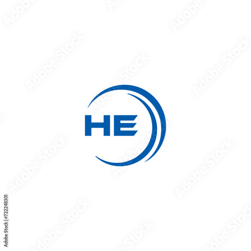 HE logo. H E design. White HE letter. HE, H E letter logo SET design. Initial letter HE linked circle uppercase monogram logo. H E letter logo SET vector design. HE letter logo design five