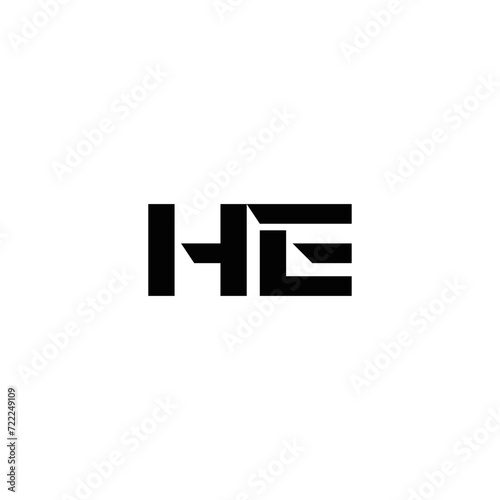 HE logo. H E design. White HE letter. HE, H E letter logo SET design. Initial letter HE linked circle uppercase monogram logo. H E letter logo SET vector design. HE letter logo design five