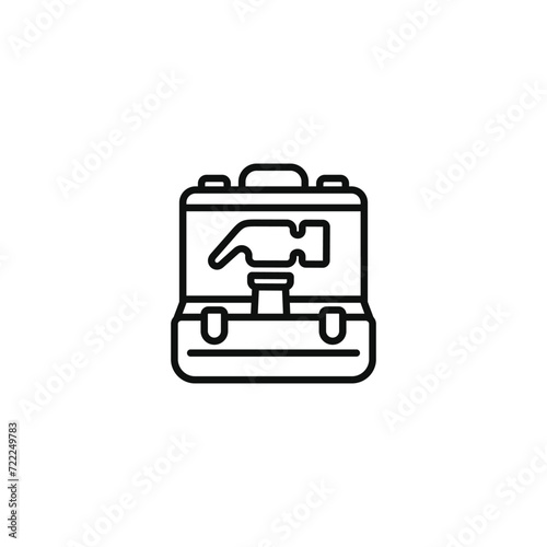 Toolbox line icon isolated on transparent background