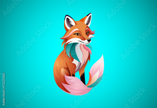 Modern fox logo design template vector illustration. Forest animal
