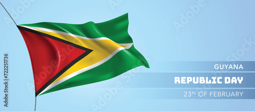 Guyana happy republic day greeting card  banner vector illustration