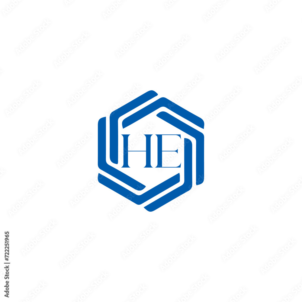 HE logo. H E design. White HE letter. HE, H E letter logo SET design. Initial letter HE linked circle uppercase monogram logo. H E letter logo SET vector design. HE letter logo design five