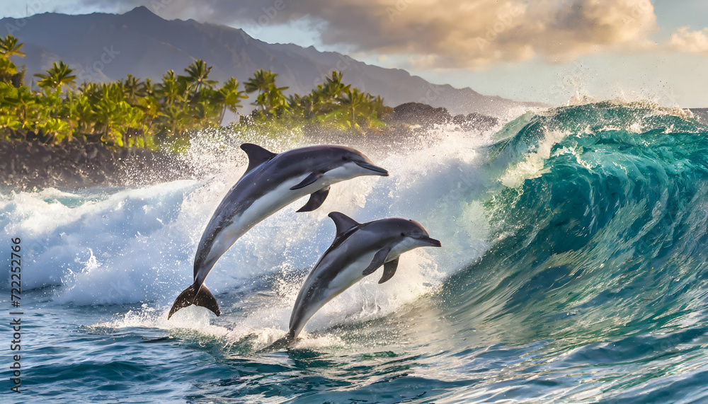Obraz premium dolphin jumping out of water