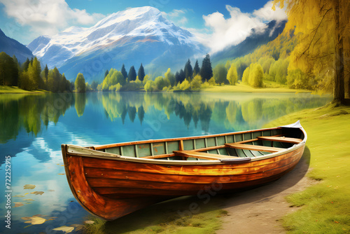 Wooden boats on the shore o...
