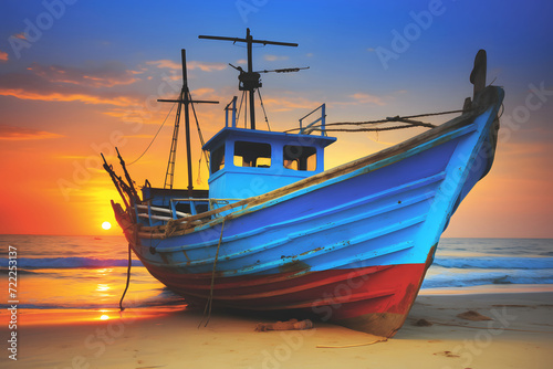 Wooden boats on the shore o...