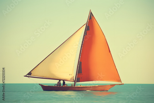Sailboat on sea at sunset i...