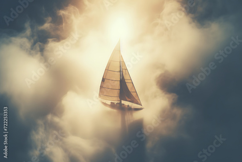 Sailboat on sea at sunset i...
