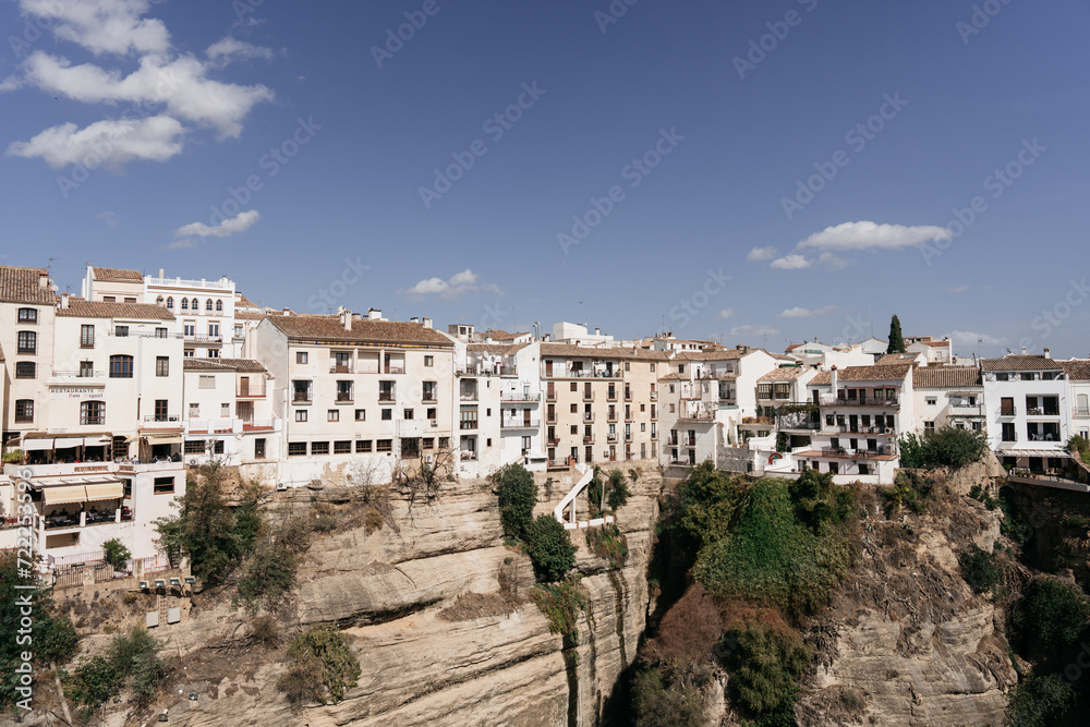 view of the city of Ronda houses in cliffs