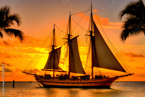 Sailboat in the sea in the ...